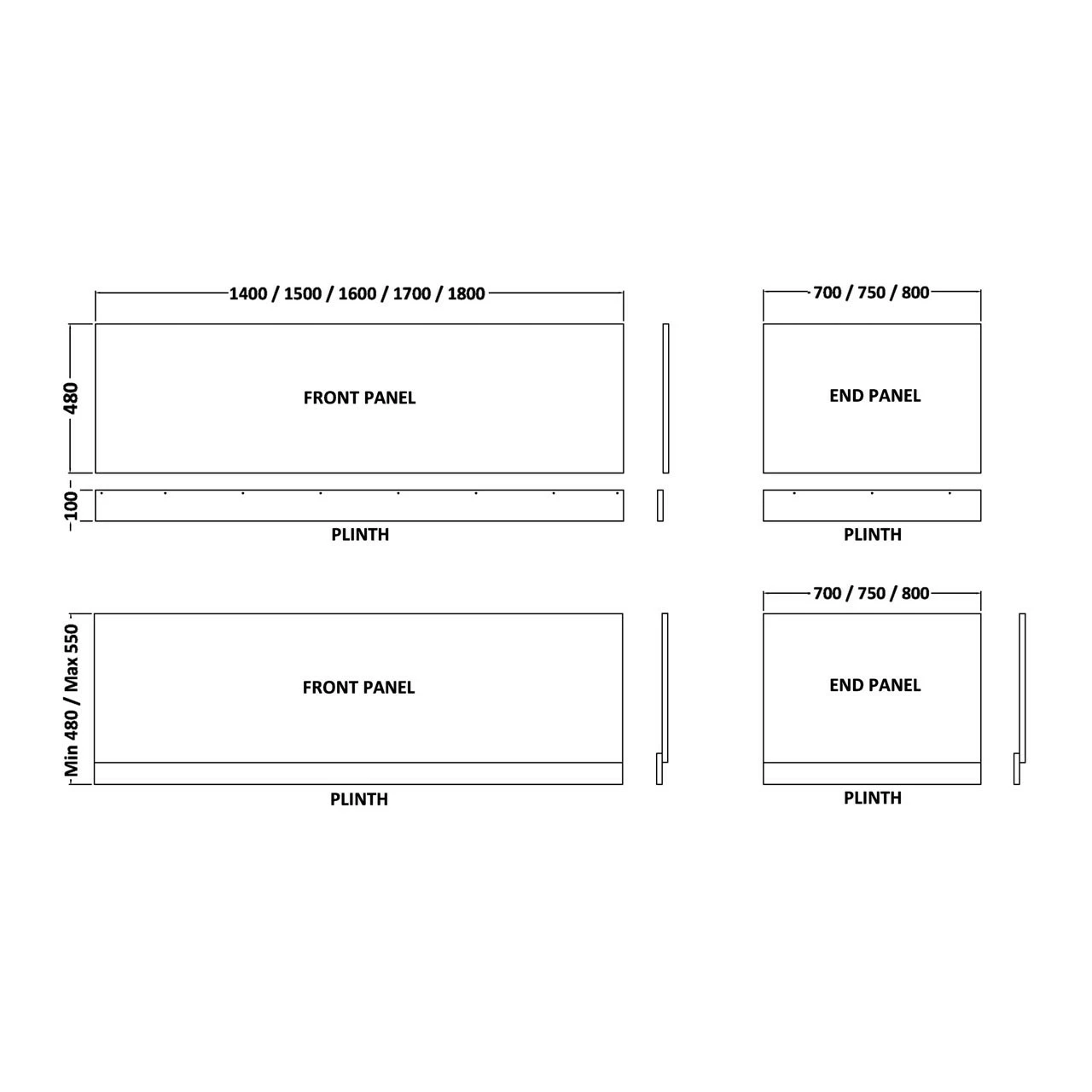 Hudson Reed Natural Oak 700mm Bath End Panel With Plinth - OFF370 - Image 5