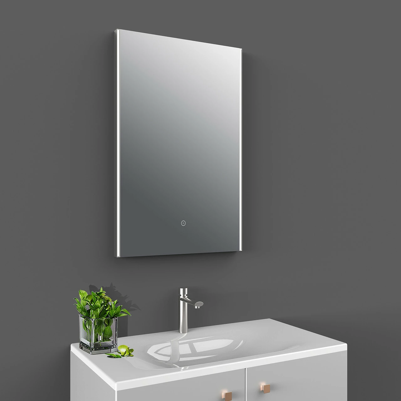 Hudson Reed Silver 700mm X 500mm Touch Sensor LED Mirror With Demister - LQ503 - Image 3
