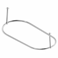 Hyde Chrome 1500mm X 700mm Oval Traditional Shower Curtain Rail