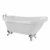 Kensington 1550mm X 720mm Single Ended Freestanding Slipper Roll Top Bath With Chrome Claw Feet