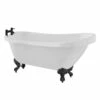 Windsor. Kensington 1550mm X 720mm Single Ended Freestanding Slipper Roll Top Bath With Matt Black Claw Feet