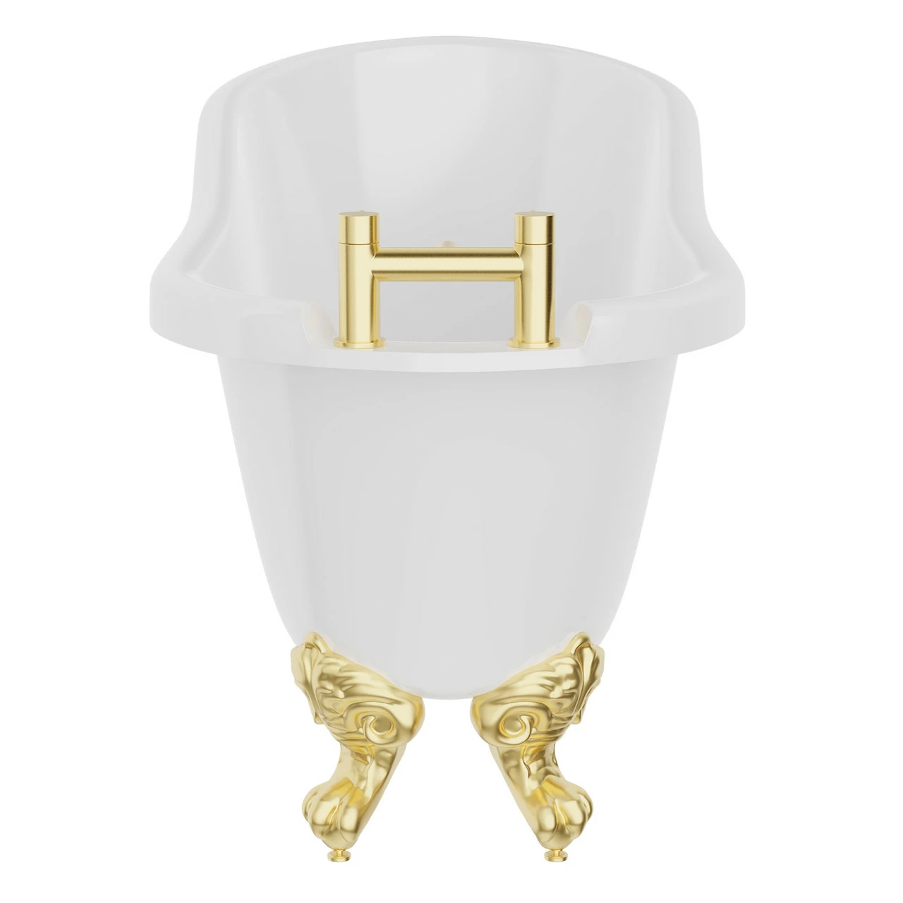 Windsor. Kensington 1710mm X 740mm Single Ended Freestanding Slipper Roll Top Bath With Brushed Brass Claw Feet - Image 4