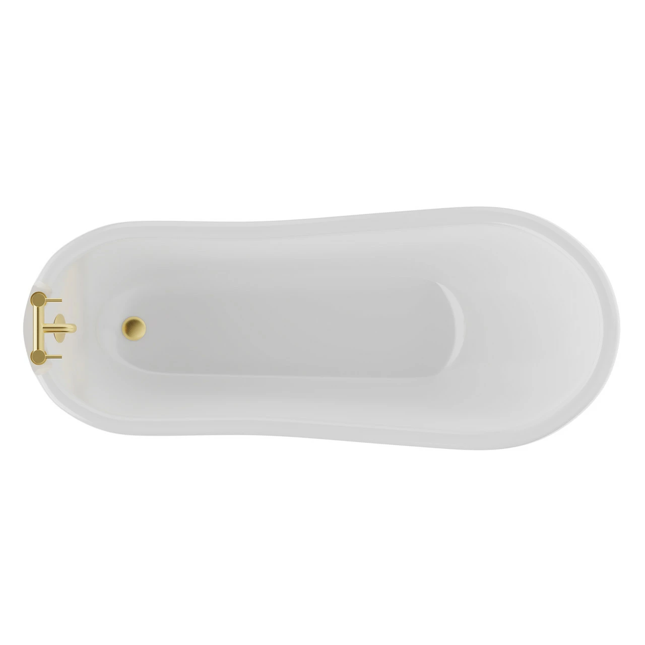 Windsor. Kensington 1710mm X 740mm Single Ended Freestanding Slipper Roll Top Bath With Brushed Brass Claw Feet - Image 5