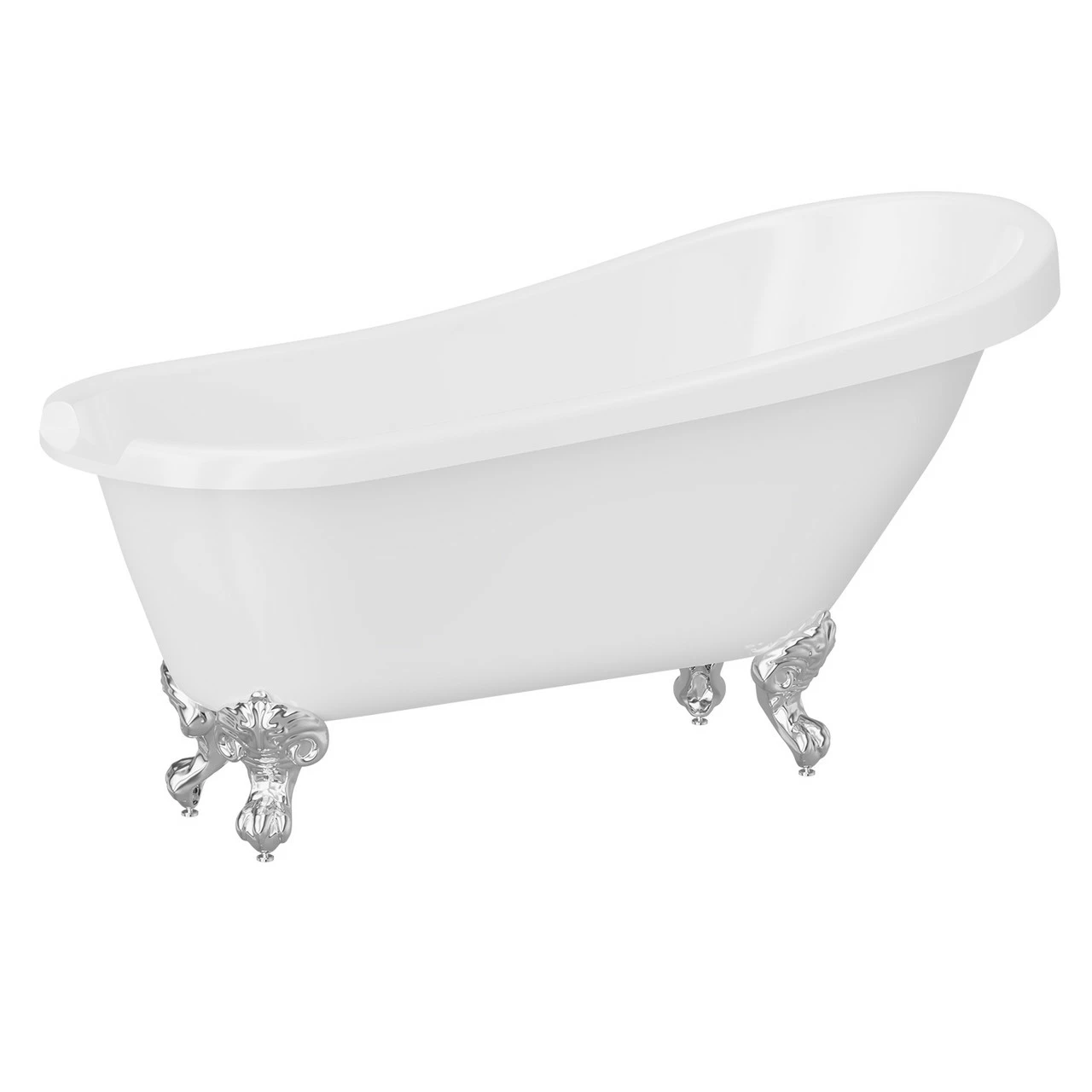 Kensington 1710mm X 740mm Single Ended Freestanding Slipper Roll Top Bath With Chrome Claw Feet - Image 3
