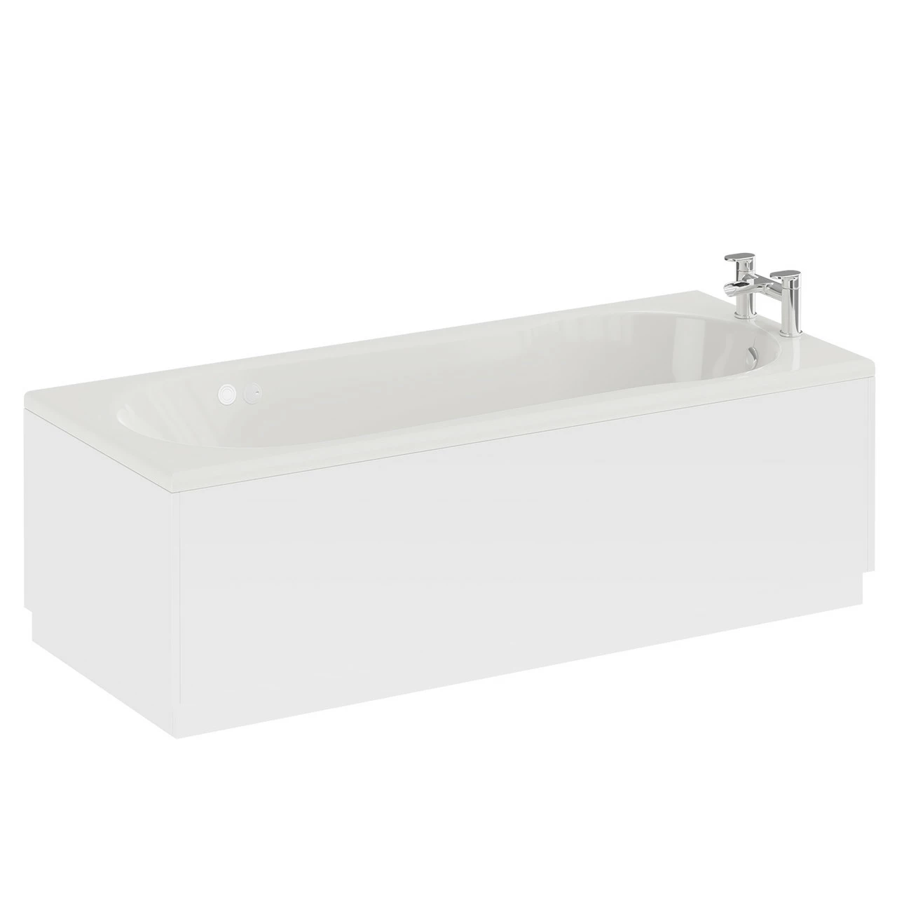 Keyhole 1700mm X 700mm 6 Jet Chrome Flat Jet Single Ended Whirlpool Shower Bath - Image 3