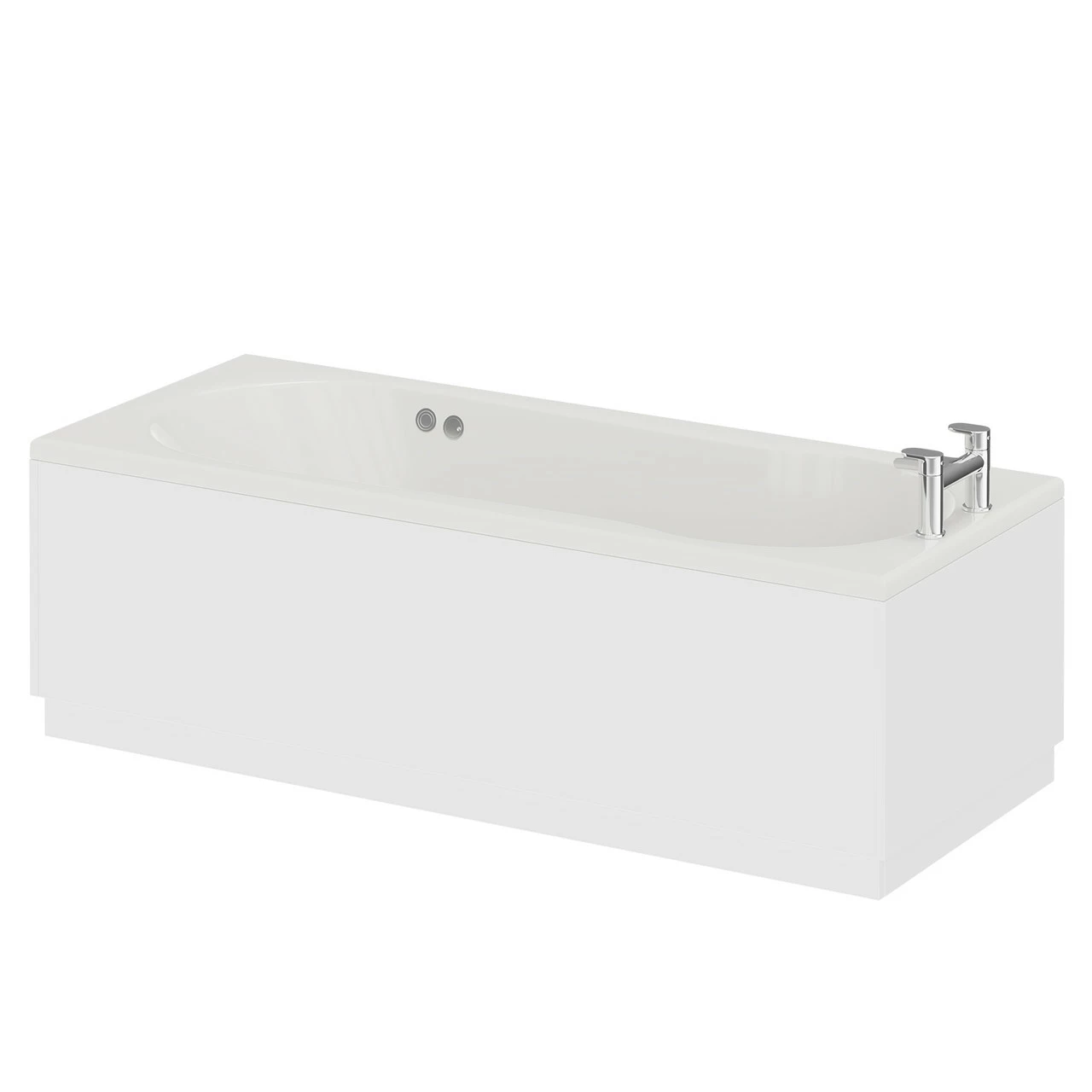 Keyhole 1700mm X 700mm 6 Jet Chrome Flat Jet Single Ended Whirlpool Shower Bath - Image 2