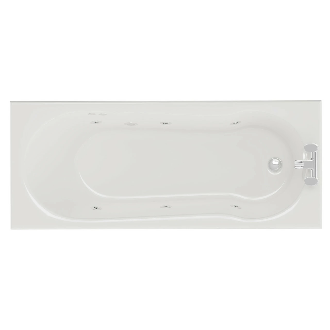 Keyhole 1700mm X 700mm 6 Jet Chrome Flat Jet Single Ended Whirlpool Shower Bath