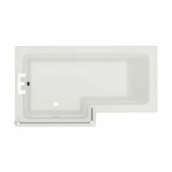 Loire 1500mm Left Hand L Shaped Shower Bath With Bath Screen And Front Bath Panel