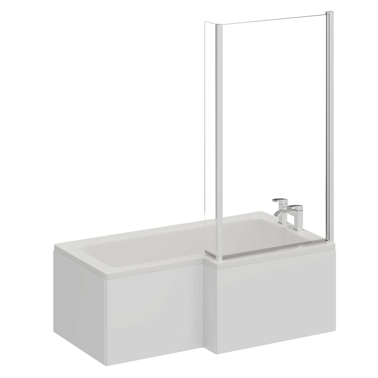Loire 1500mm Right Hand L Shaped Shower Bath With Bath Screen And Front Bath Panel - Image 3