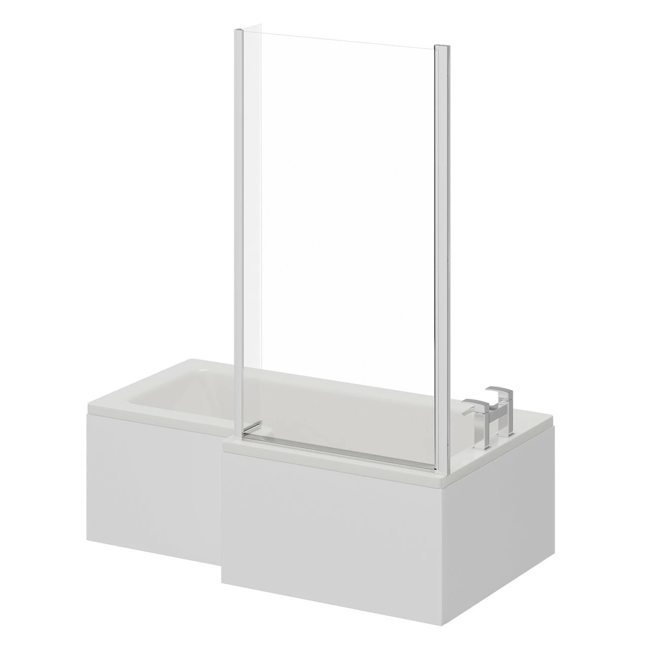 Loire 1500mm Right Hand L Shaped Shower Bath With Bath Screen And Front Bath Panel - Image 2