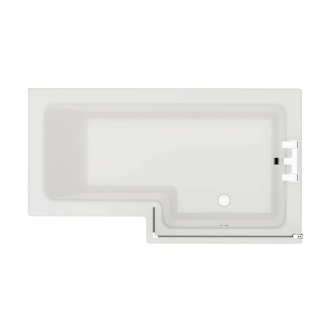Loire 1500mm Right Hand L Shaped Shower Bath With Bath Screen And Front Bath Panel