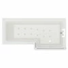 Loire 1700mm 12 Jet Easifit Right Hand L Shaped Spa Shower Bath With Bath Screen And Front Bath Panel