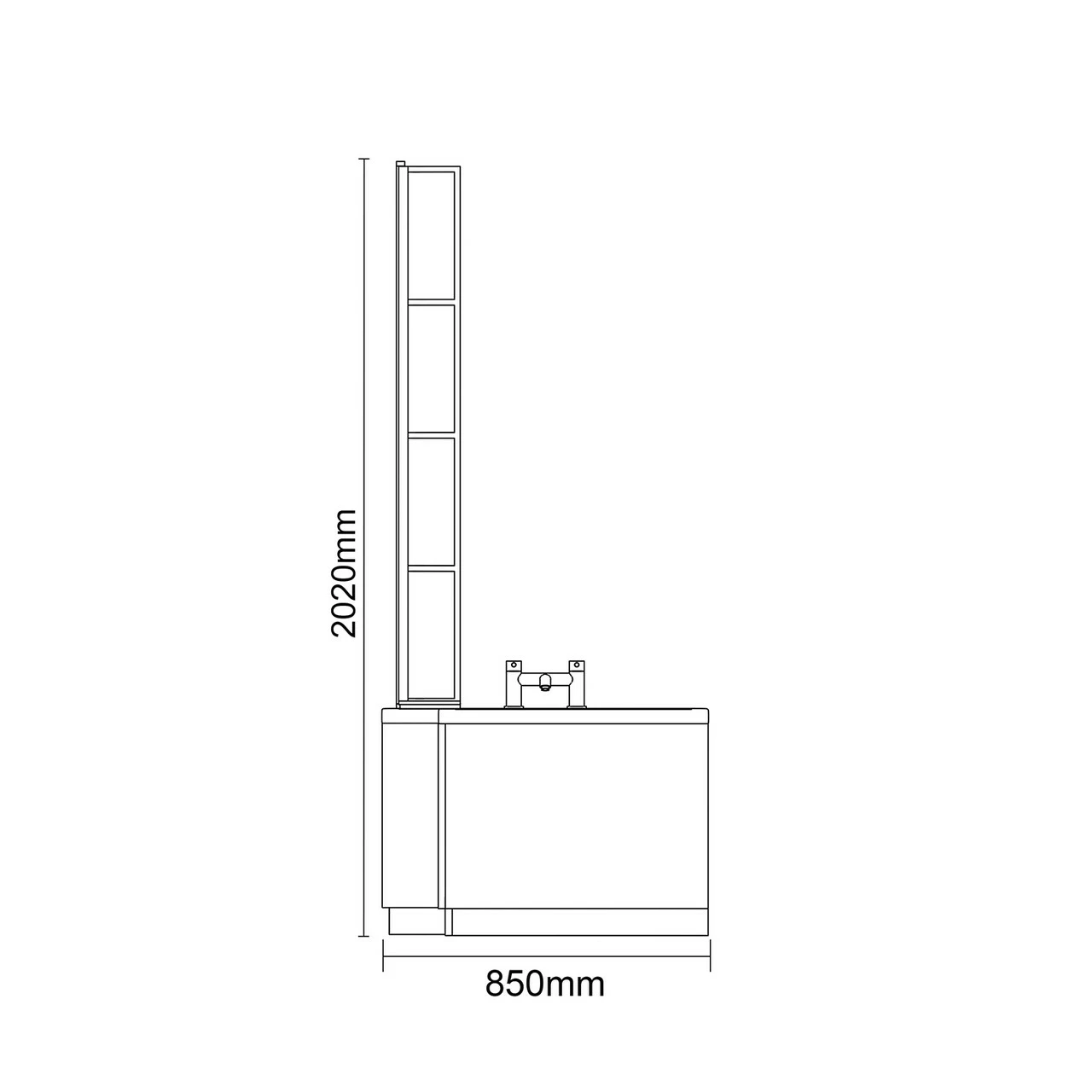 Loire 1700mm Left Hand L Shaped Shower Bath With Matt Black Bath Screen And Molina Ash Front And End Bath Panel - Image 6