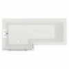 Loire 1700mm Left Hand L Shaped Shower Bath With Towel Rail Bath Screen And Front Bath Panel