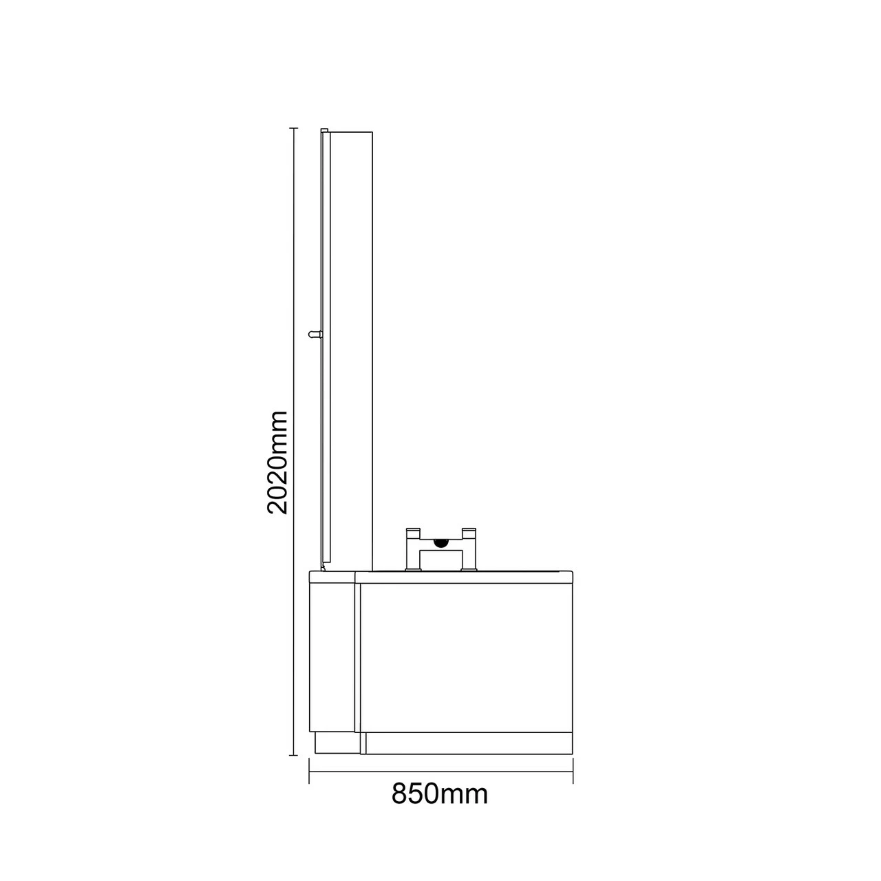Loire 1700mm Left Hand L Shaped Shower Bath With Towel Rail Bath Screen And Gloss Grey Pearl Front And End Bath Panel - Image 6