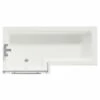 Loire 1700mm Left Hand L Shaped Shower Bath With Towel Rail Bath Screen And Gloss White Front And End Bath Panel