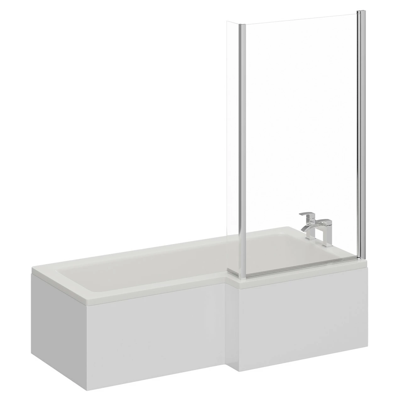 Loire 1700mm Right Hand L Shaped Shower Bath With Bath Screen And Front Bath Panel - Image 3