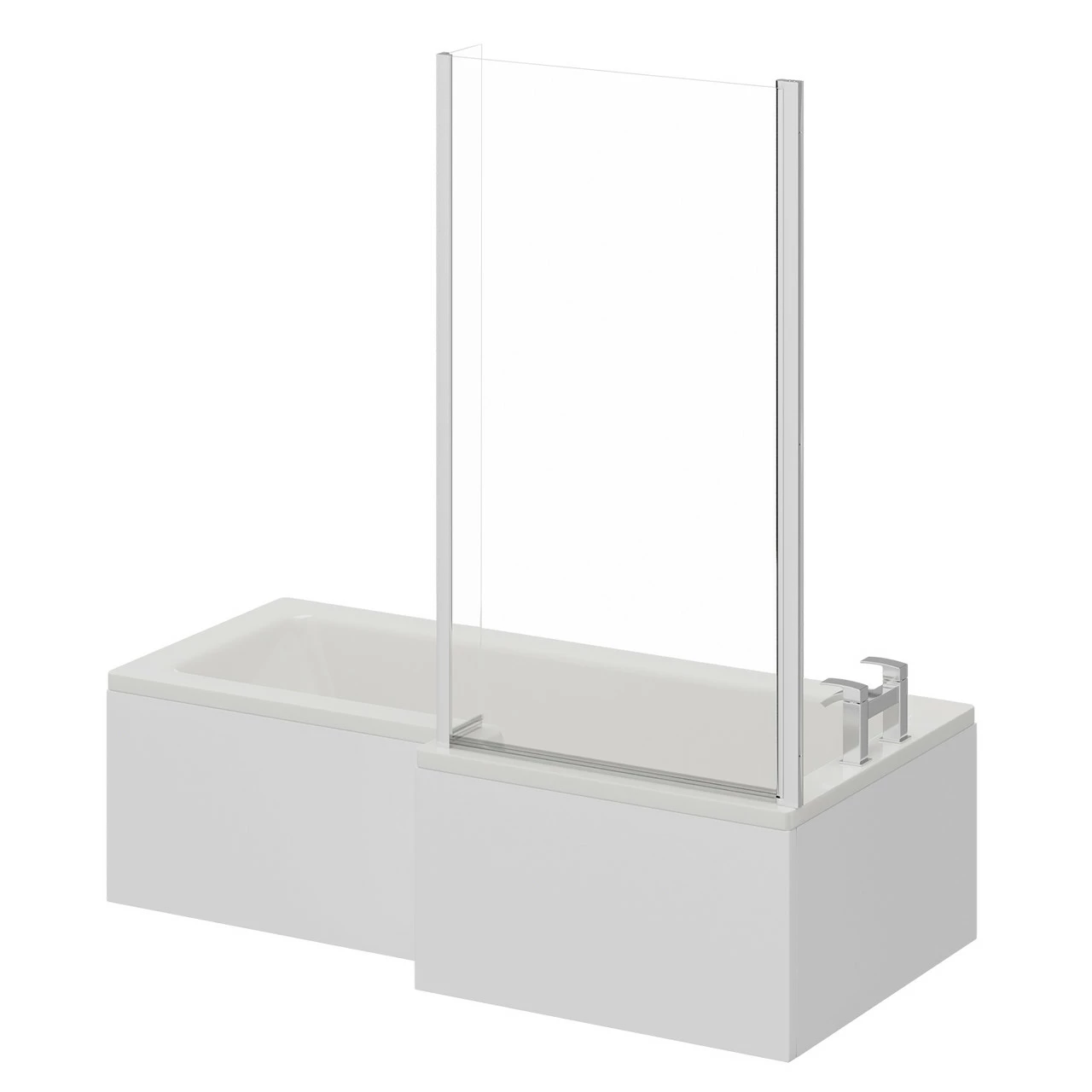 Loire 1700mm Right Hand L Shaped Shower Bath With Bath Screen And Front Bath Panel - Image 2