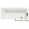 Loire 1700mm Right Hand L Shaped Shower Bath With Matt Black Bath Screen And Molina Ash Front And End Bath Panel