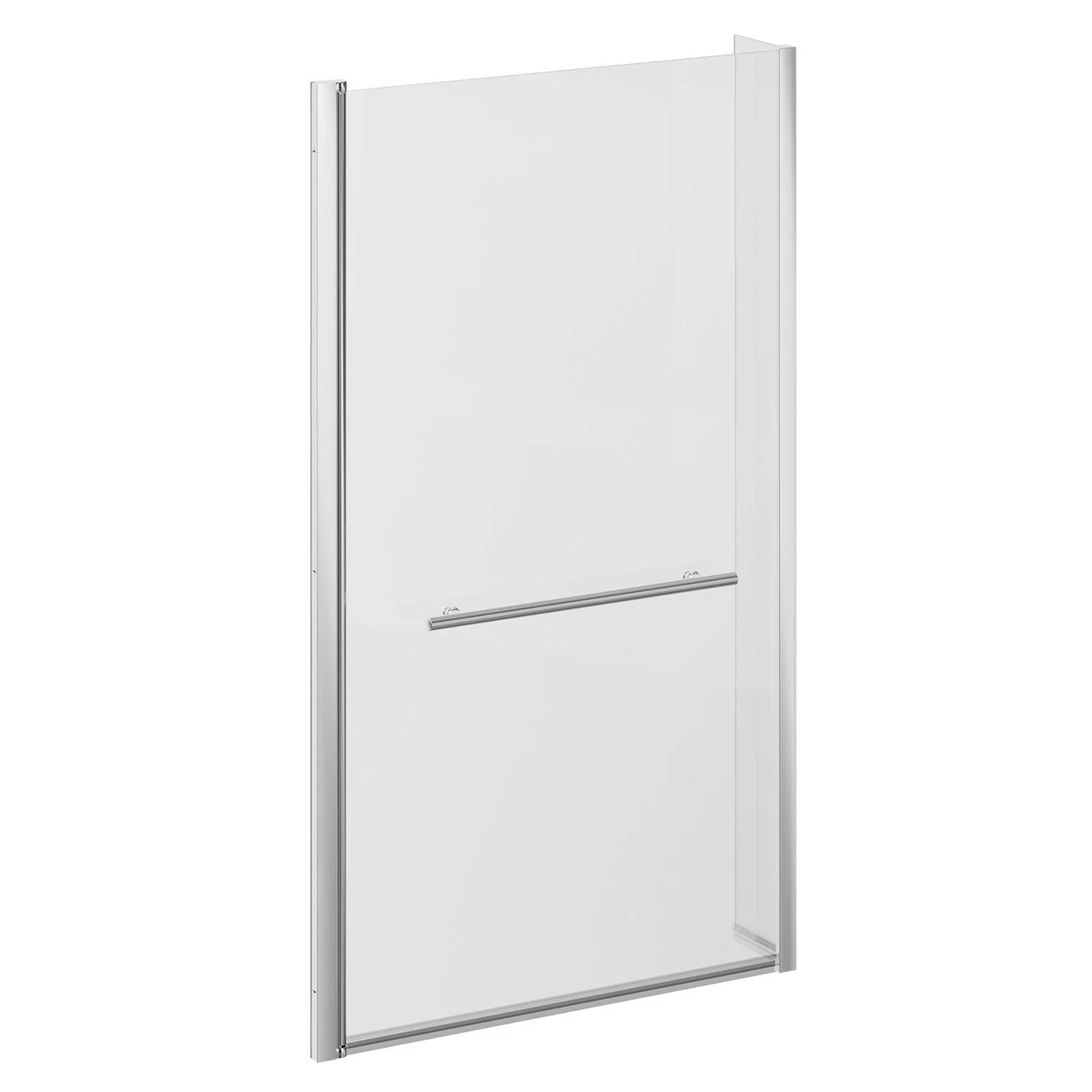 Loire Polished Chrome 805mm Hinged L Shaped Bath Shower Screen With Towel Rail - Image 4