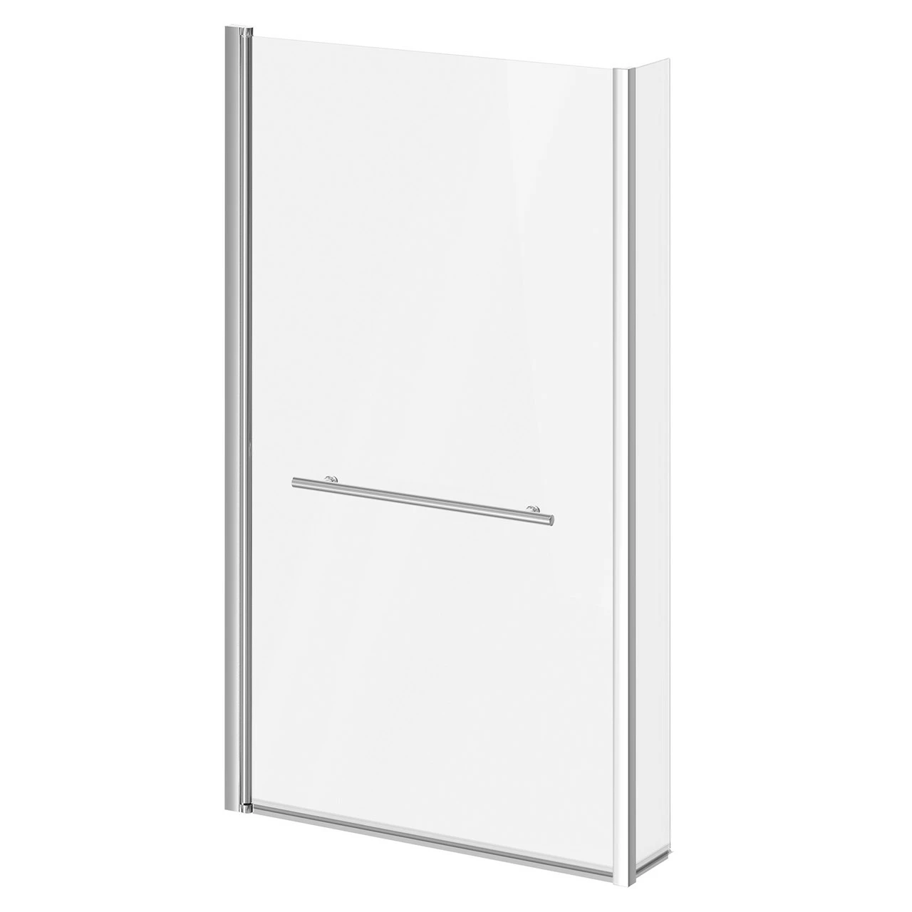 Loire Polished Chrome 805mm Hinged L Shaped Bath Shower Screen With Towel Rail - Image 2