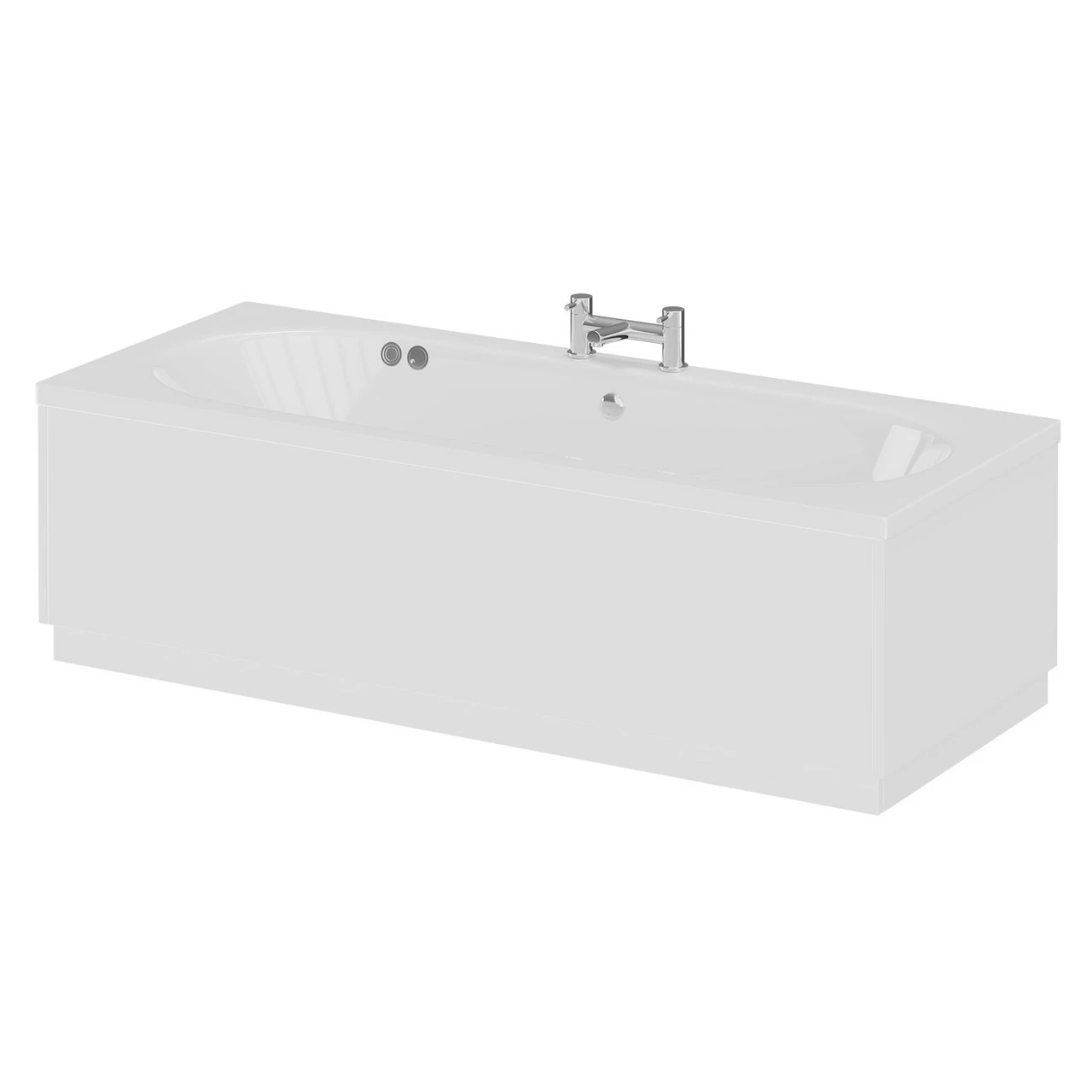 Metropole 1800mm X 800mm 12 Jet Chrome Flat Jet Double Ended Whirlpool Bath - Image 2