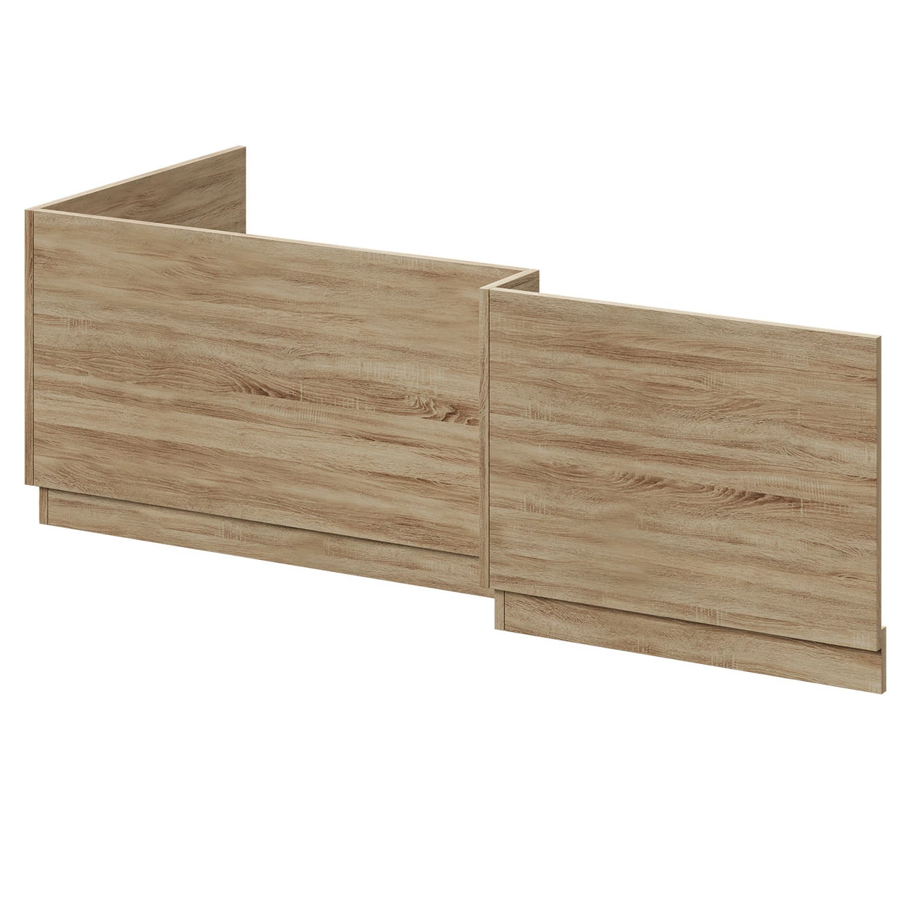 Bordalino Oak 1700mm MDF L Shaped Front And End Bath Panel Set