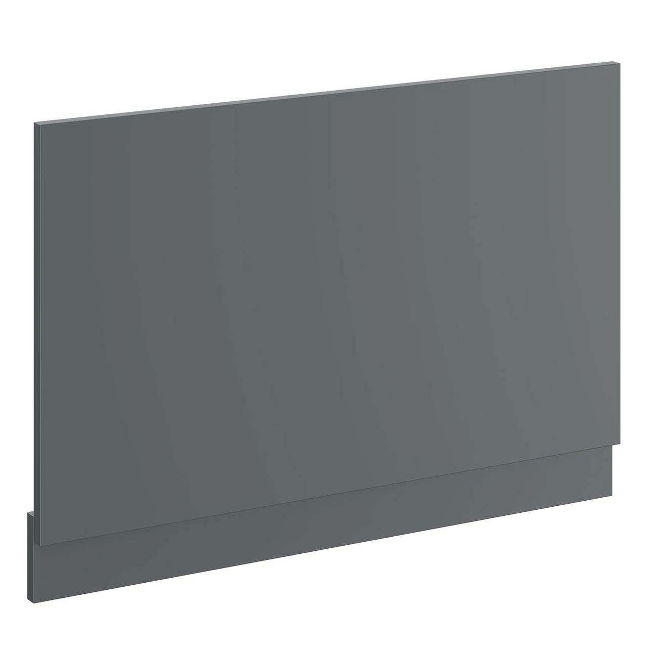 Gloss Grey MDF 800mm End Bath Panel With Plinth - Image 3