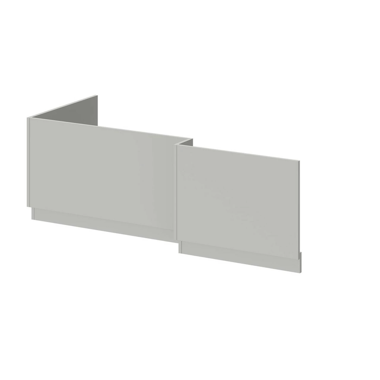 Gloss Grey Pearl MDF 1700mm L Shaped Front And End Bath Panel
