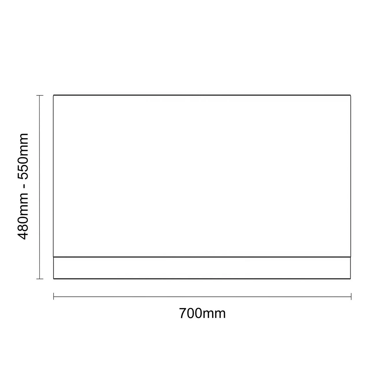 Gloss White MDF 700mm End Bath Panel With Plinth - Image 4