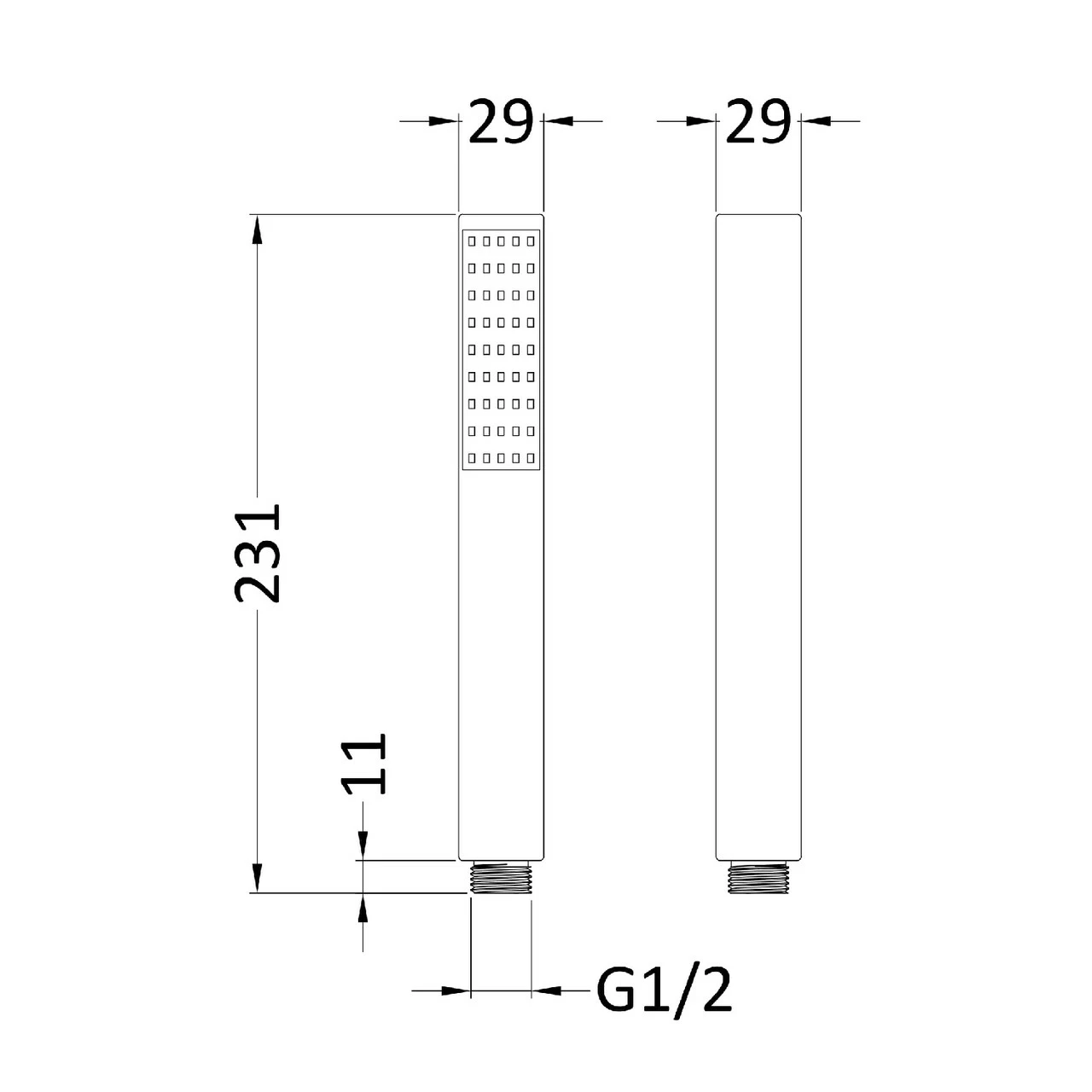 Nuie Brushed Brass Minimalist Square Shower Handset - HO810 - Image 2