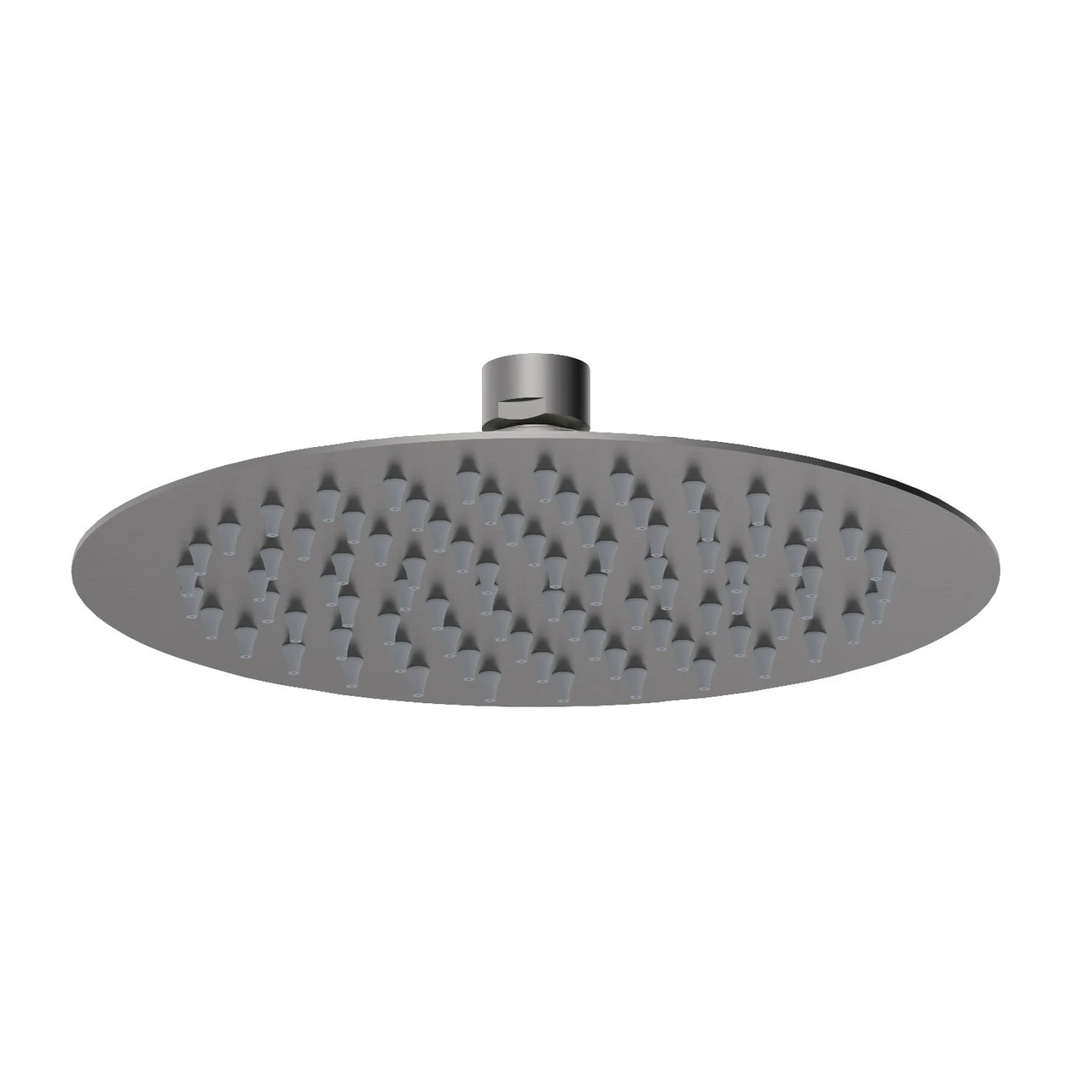 Nuie Brushed Gunmetal 200mm Round Fixed Shower Head - A7082