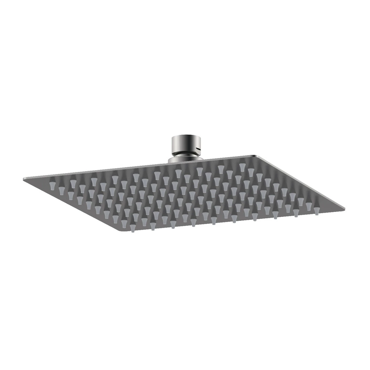 Nuie Brushed Gunmetal 200mm Square Fixed Shower Head - A7088