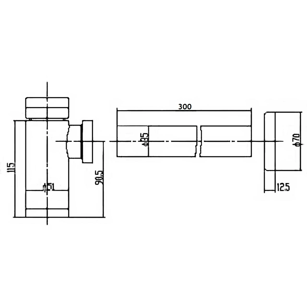 Nuie Minimalist Bottle Trap With 300mm Extension Tube - EK302 - Image 2