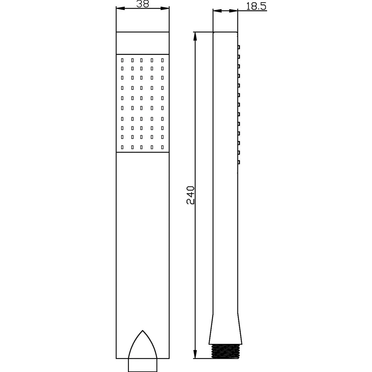 Nuie Rectangular Easyclean Shower Handset - HO306 - Image 2