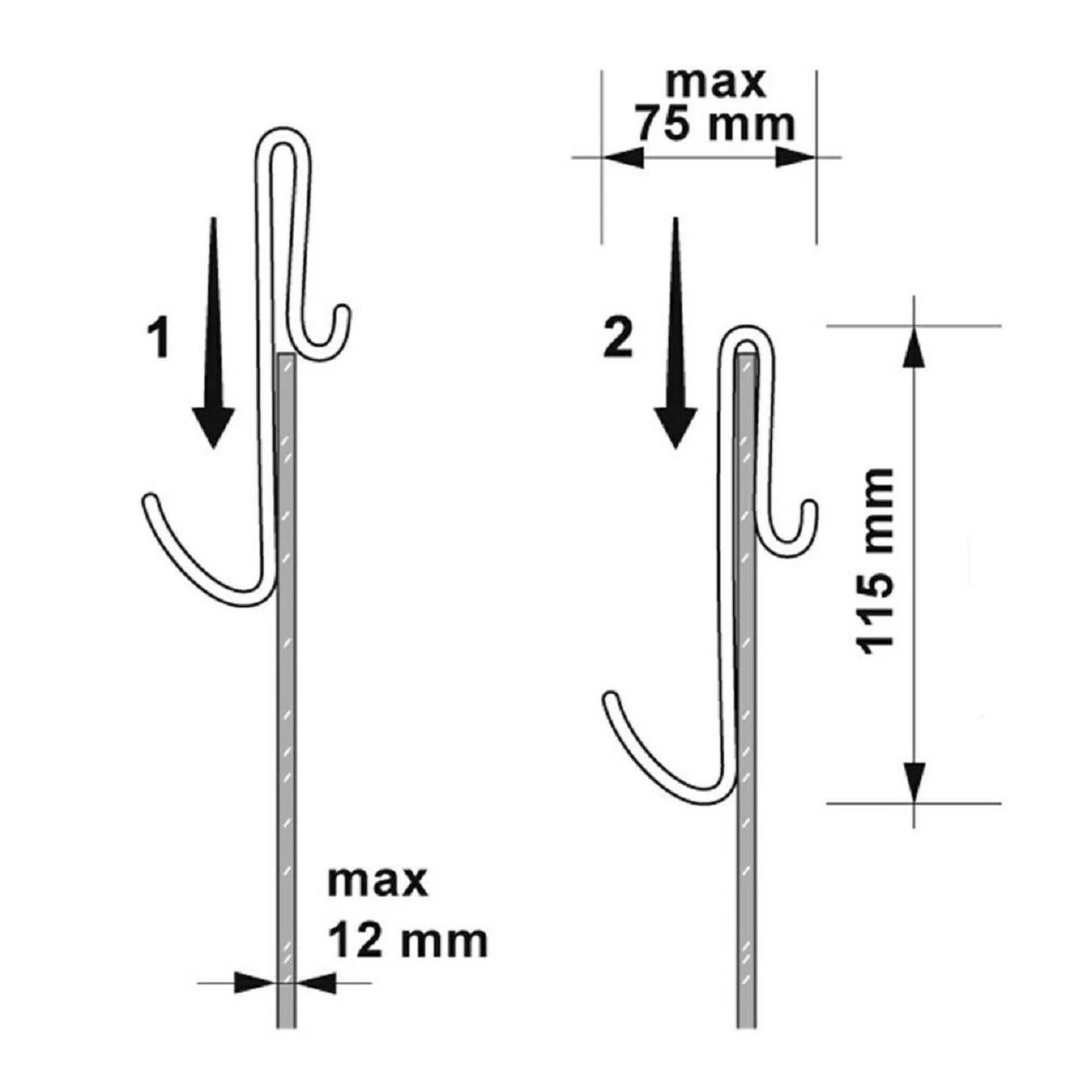 Nuie Shower Enclosure Hook For Showers Without Frames - ACC003 - Image 2