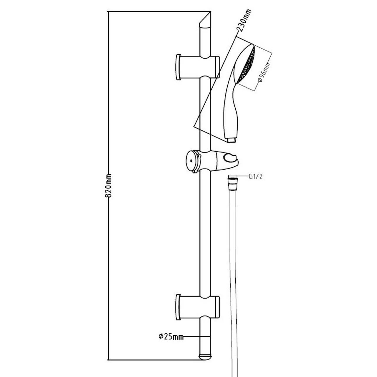 Nuie Water Saving Slide Rail Shower Kit - JTY035 - Image 2