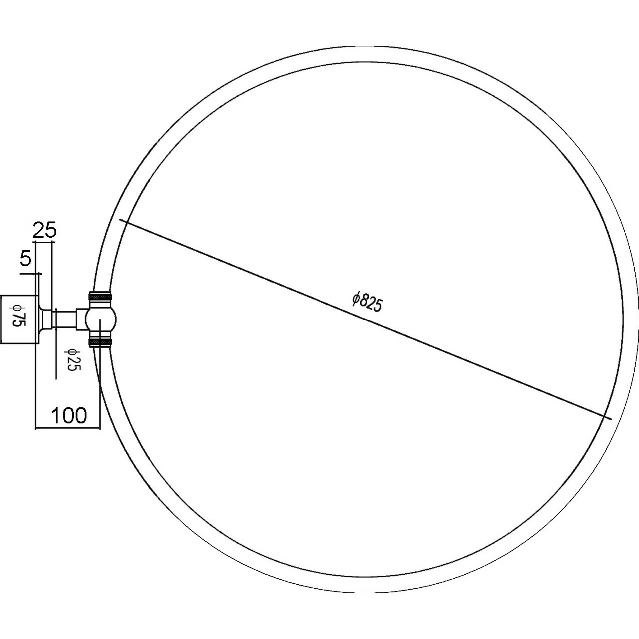 Old London Wall Mounted 849mm Round Shower Ring - LA386 - Image 2