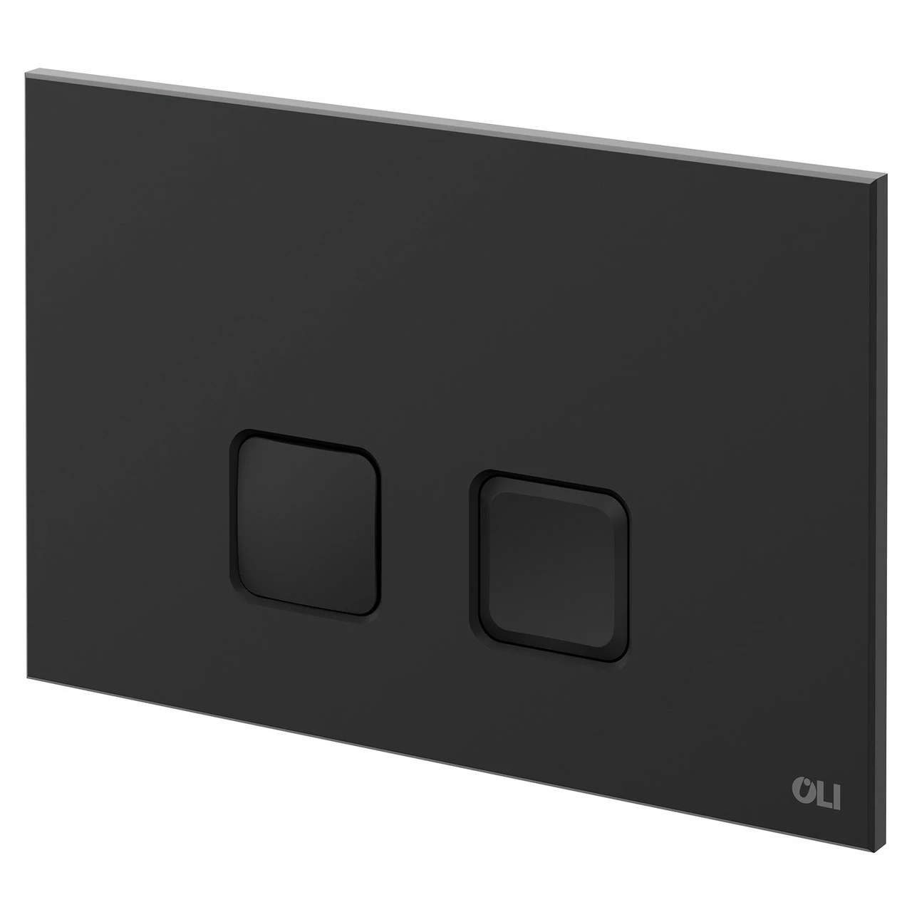 OLI Basal Black Soft Touch 230mm Flush Plate With Square Push Buttons
