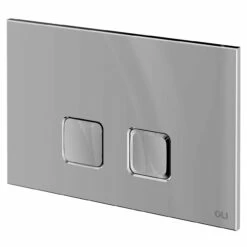 OLI Basal Polished Chrome 230mm Flush Plate With Square Push Buttons