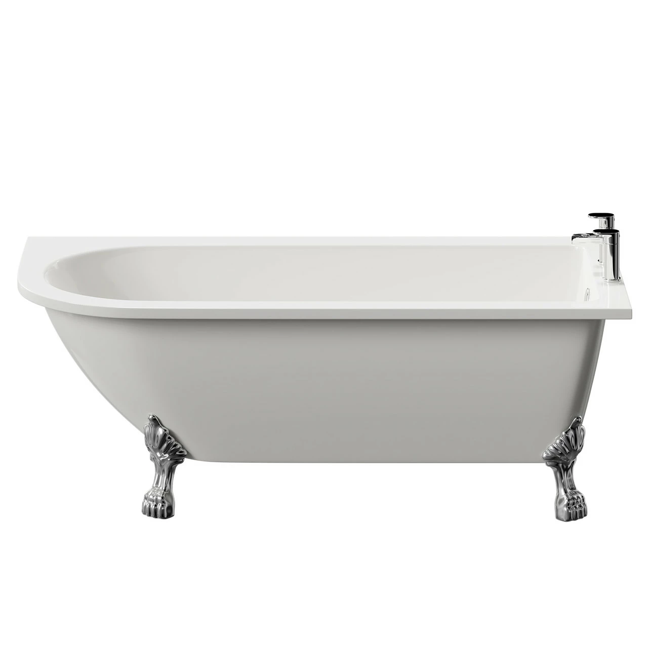 Windsor. Oxford 1700mm X 750mm Right Hand Single Ended Freestanding Shower Bath With Chrome Tiger Feet - Image 4