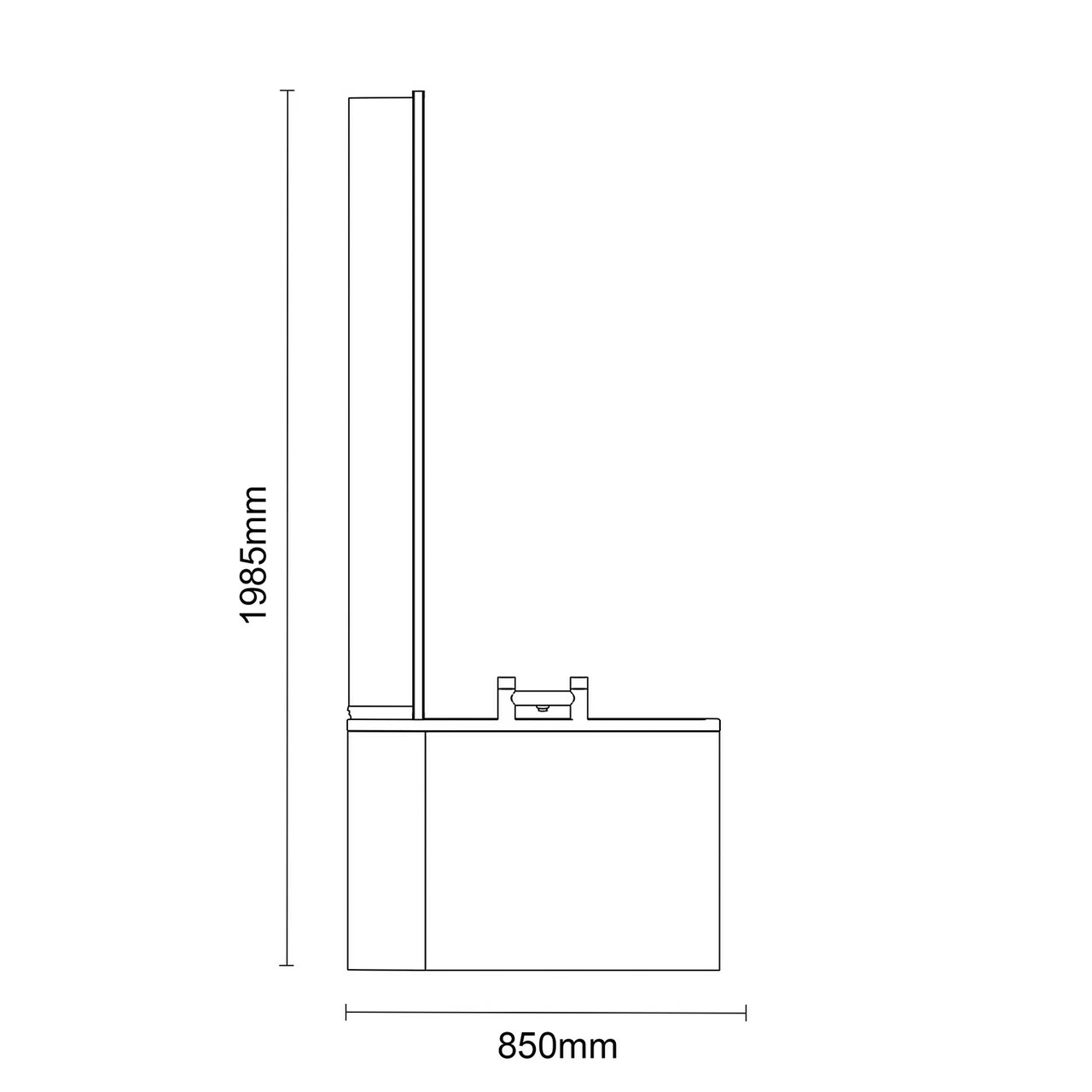 Plage 1500mm Right Hand P Shaped Shower Bath With Matt Black Bath Screen And White Acrylic Front Bath Panel - Image 6