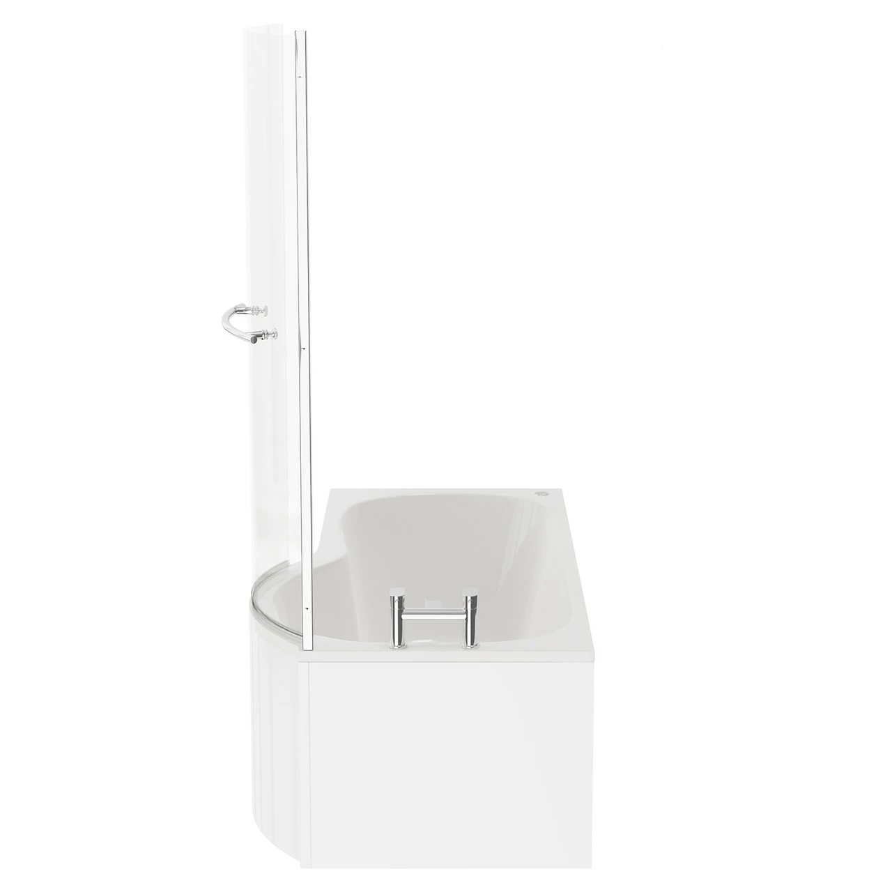 Plage 1700mm 12 Jet Chrome Easifit Right Hand P Shaped Spa Shower Bath With Towel Rail Bath Screen And Front Bath Panel - Image 5