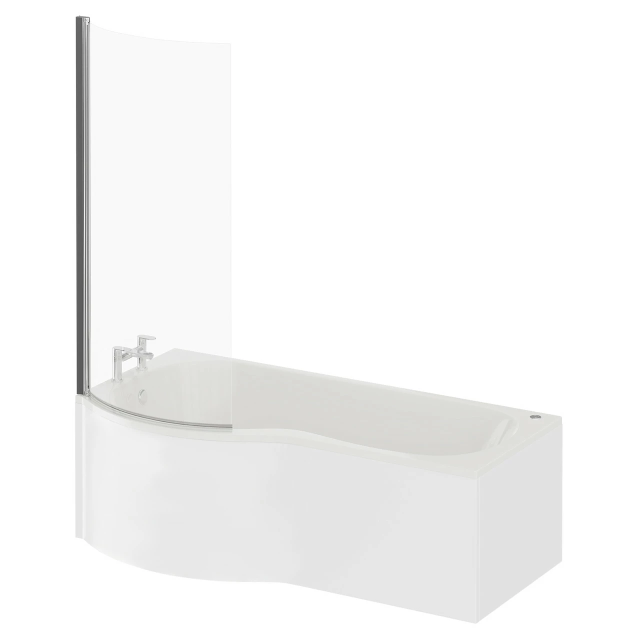 Plage 1700mm 12 Jet Easifit Left Hand P Shaped Spa Shower Bath With Bath Screen And Front Bath Panel - Image 2