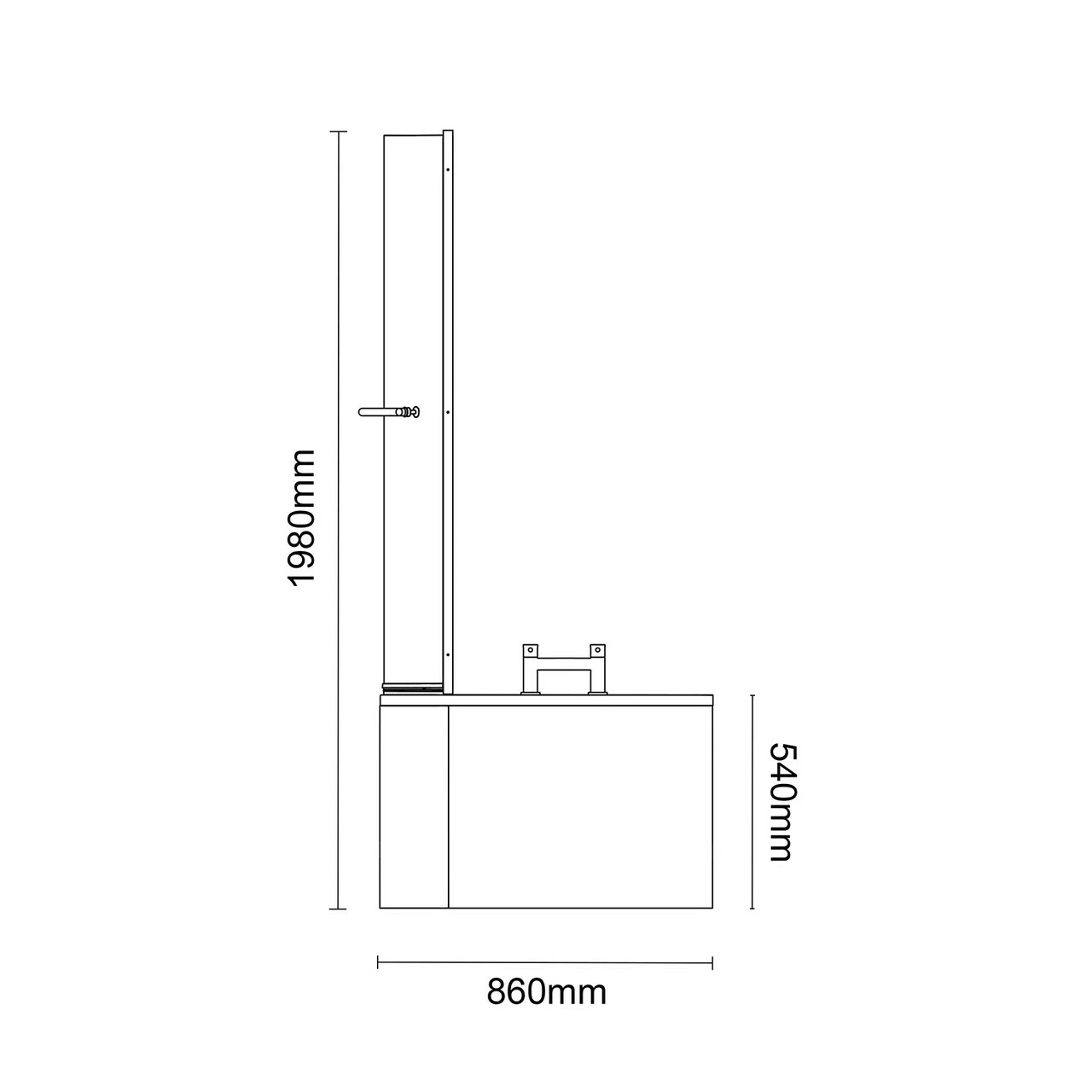 Plage 1700mm 6 Jet Chrome Flat Jet Left Hand P Shaped Whirlpool Shower Bath With Towel Rail Bath Screen And Front Bath Panel - Image 6