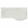 Plage 1700mm 6 Jet Chrome V-Tec Right Hand P Shaped Whirlpool Shower Bath With Bath Screen And Front Bath Panel