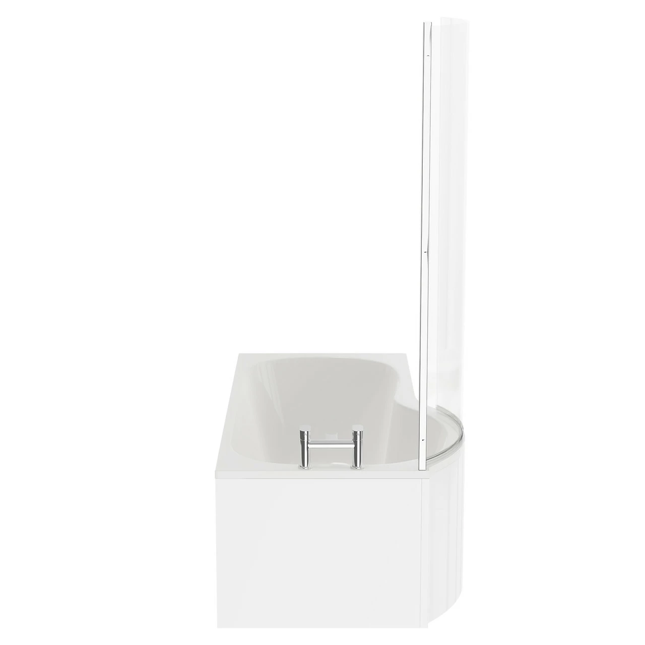 Plage 1700mm Left Hand P Shaped Shower Bath With Bath Screen And Front Bath Panel - Image 5