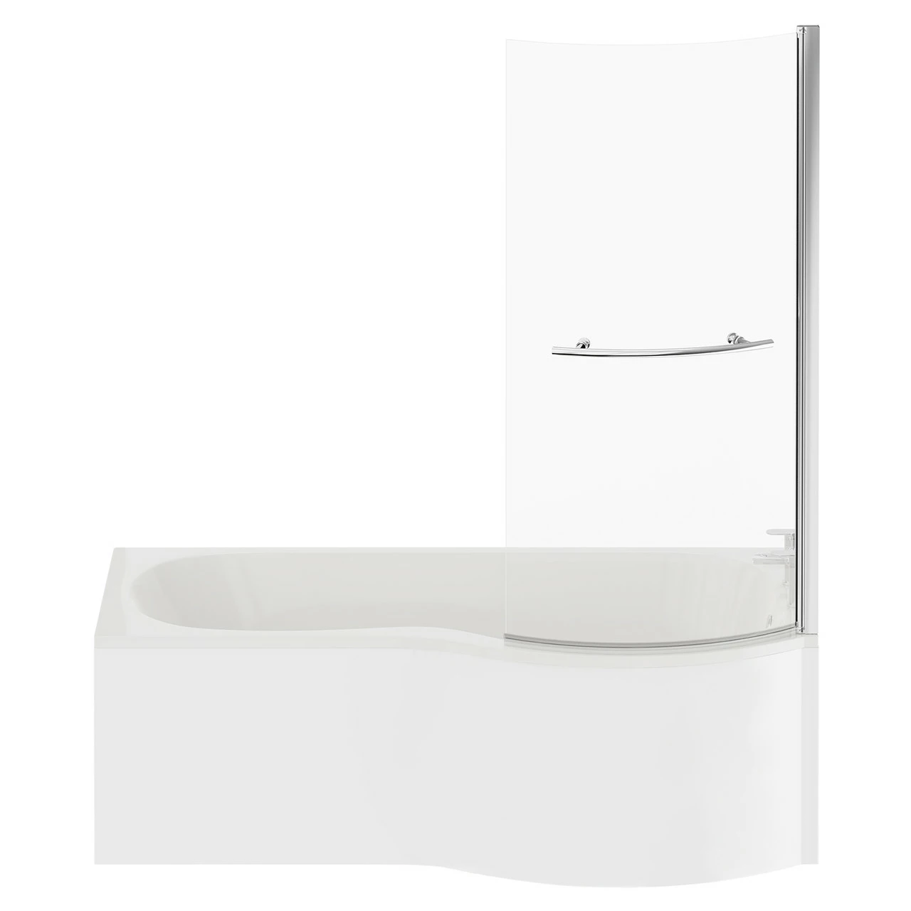 Plage 1700mm Right Hand P Shaped Shower Bath With Towel Rail Bath Screen And Front Bath Panel - Image 4