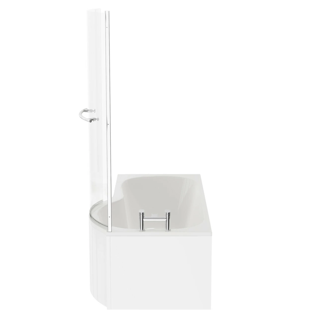 Plage 1700mm Right Hand P Shaped Shower Bath With Towel Rail Bath Screen And Front Bath Panel - Image 5