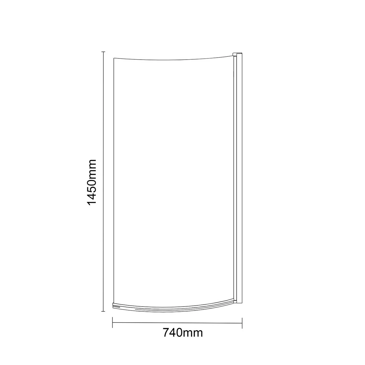 Plage Polished Chrome 720mm Single Section Curved P Shaped Bath Shower Screen - Image 3